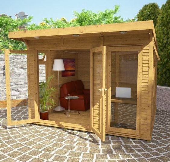 caseta prefabricada de jardín en madera