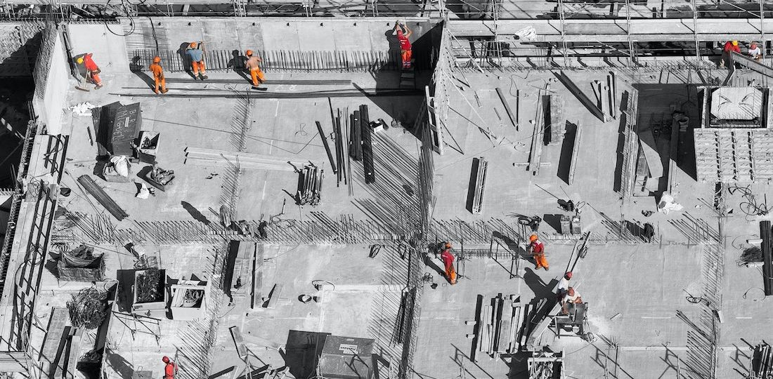 imagen aérea de construcción de vivienda en México