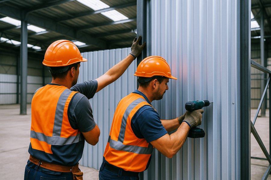 Los muros modulares transforman interiores con biombos y paneles móviles